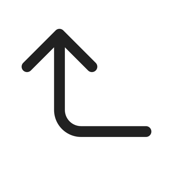 Ic Fluent Arrow Turn Left Up 48 Filled