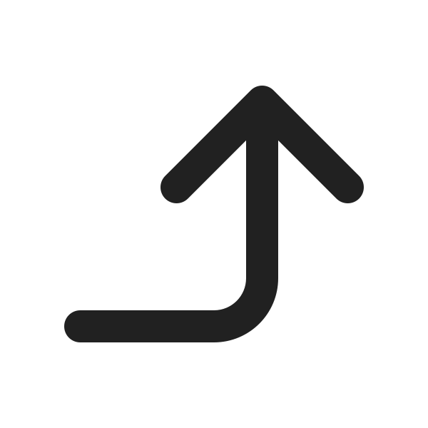 Ic Fluent Arrow Turn Right Up 20 Filled