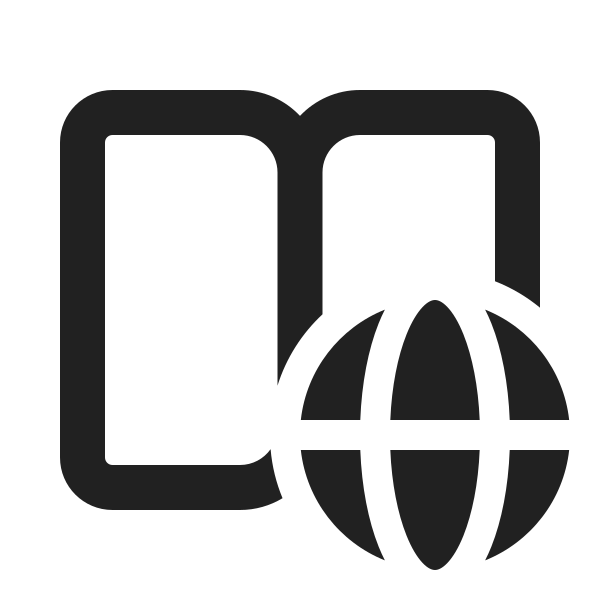 Ic Fluent Book Open Globe 20 Filled