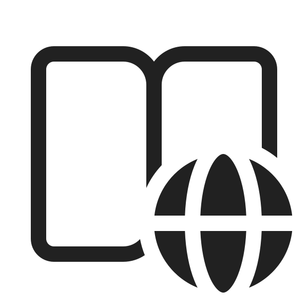 Ic Fluent Book Open Globe 20 Regular