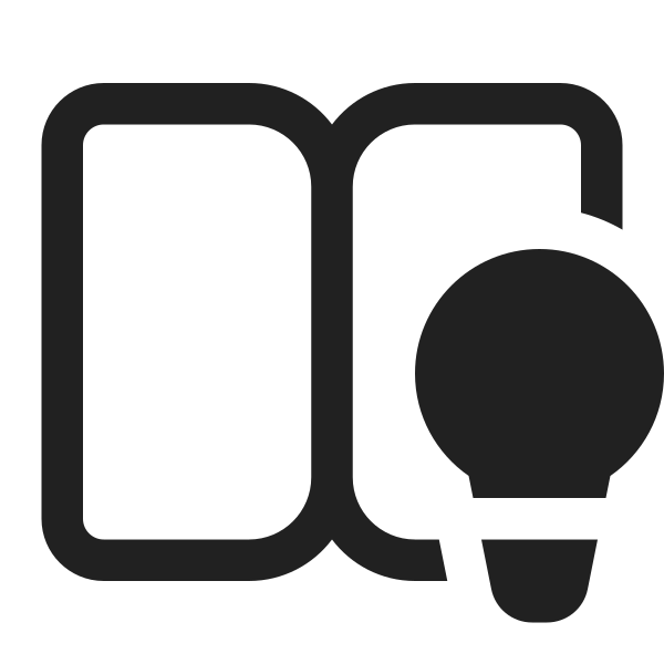 Ic Fluent Book Open Lightbulb 16 Regular
