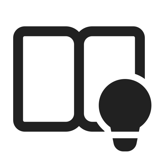 Ic Fluent Book Open Lightbulb 24 Regular