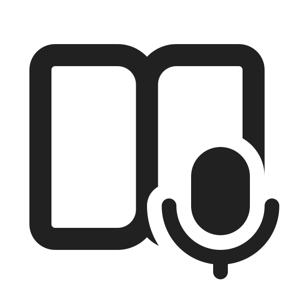 Ic Fluent Book Open Microphone 20 Filled