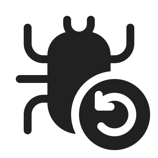 Ic Fluent Bug Arrow Counterclockwise 20 Filled