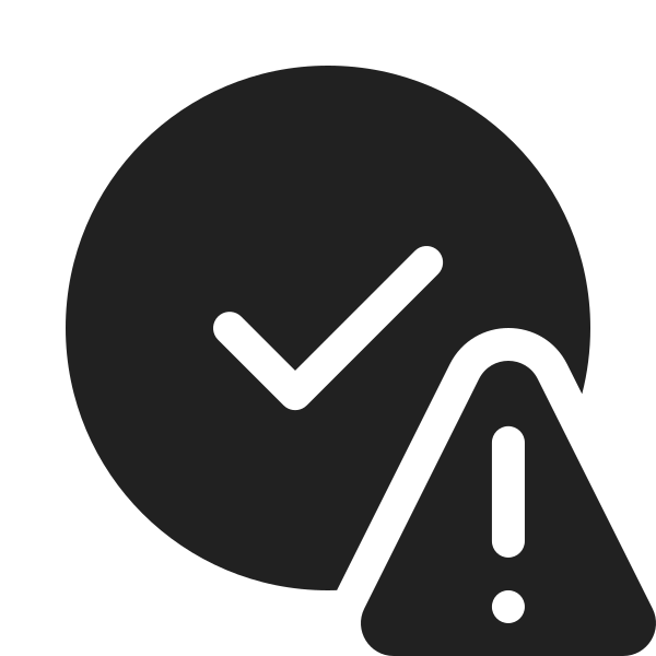 Ic Fluent Checkmark Circle Warning 20 Filled