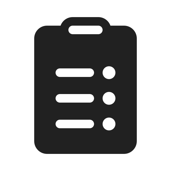 Ic Fluent Clipboard Bullet List Rtl 20 Filled