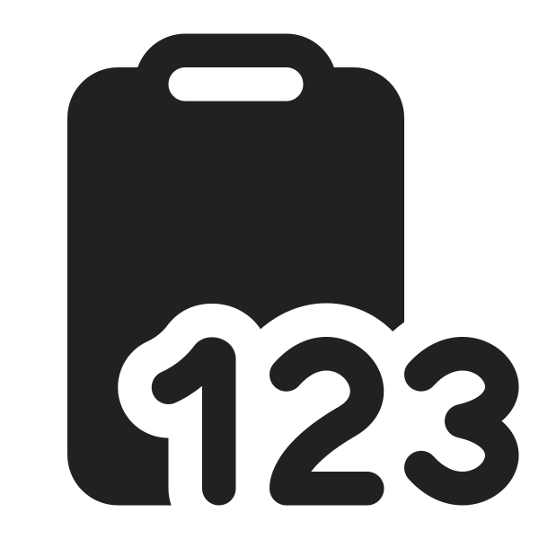 Ic Fluent Clipboard Number 123 16 Filled