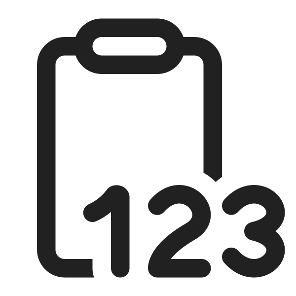 Ic Fluent Clipboard Number 123 16 Regular