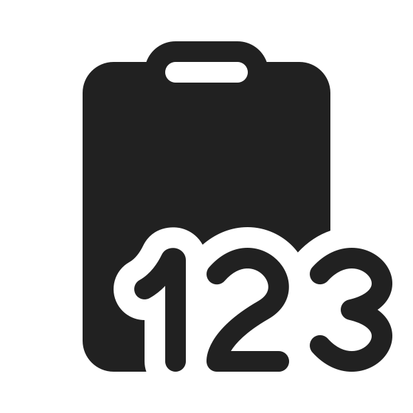 Ic Fluent Clipboard Number 123 20 Filled