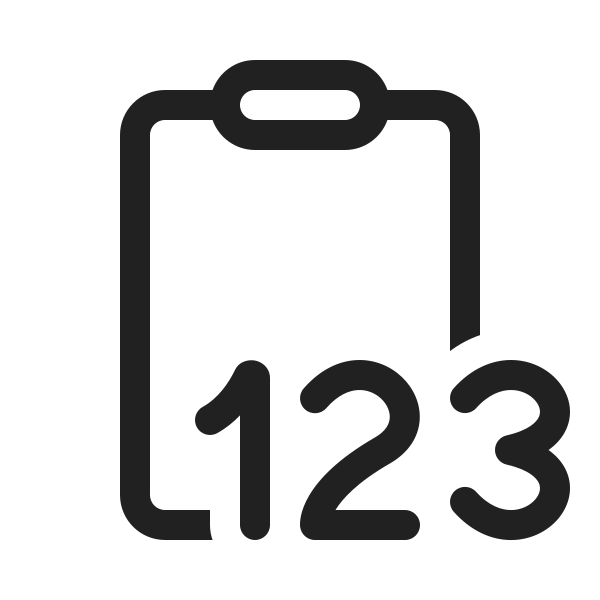 Ic Fluent Clipboard Number 123 20 Regular