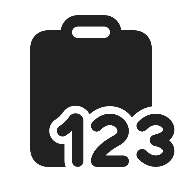 Ic Fluent Clipboard Number 123 24 Filled