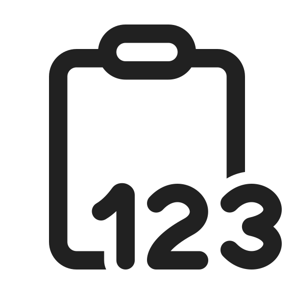 Ic Fluent Clipboard Number 123 24 Regular
