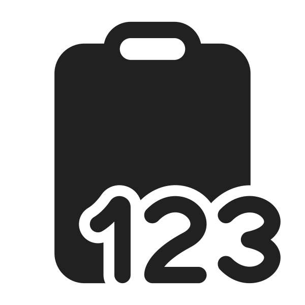 Ic Fluent Clipboard Number 123 28 Filled