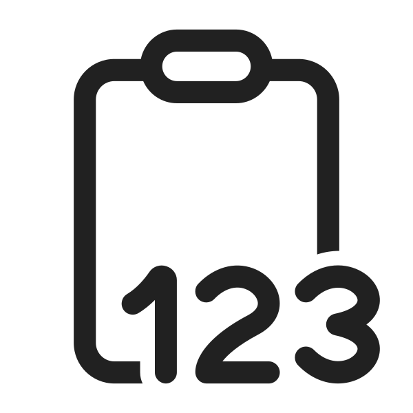 Ic Fluent Clipboard Number 123 28 Regular