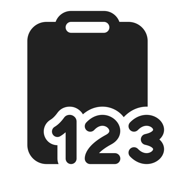 Ic Fluent Clipboard Number 123 32 Filled