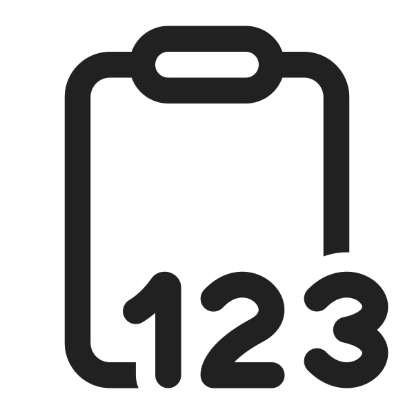 Ic Fluent Clipboard Number 123 32 Regular