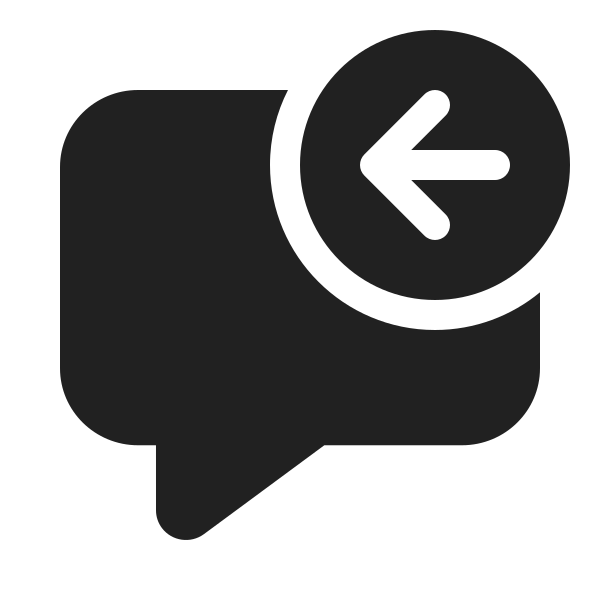 Ic Fluent Comment Arrow Left 20 Filled