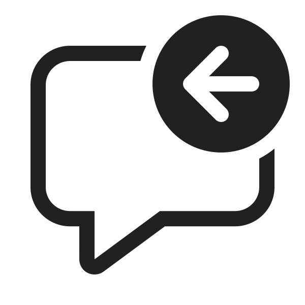 Ic Fluent Comment Arrow Left 20 Regular