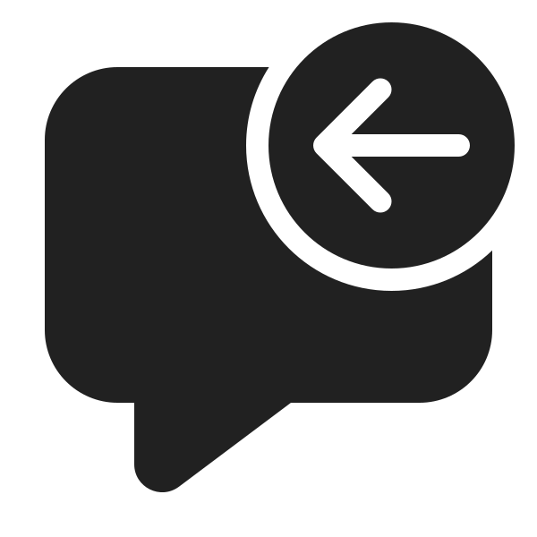 Ic Fluent Comment Arrow Left 24 Filled