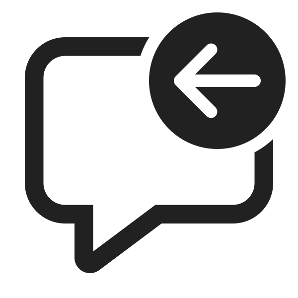 Ic Fluent Comment Arrow Left 24 Regular