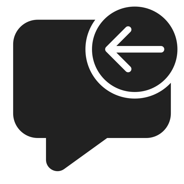 Ic Fluent Comment Arrow Left 28 Filled