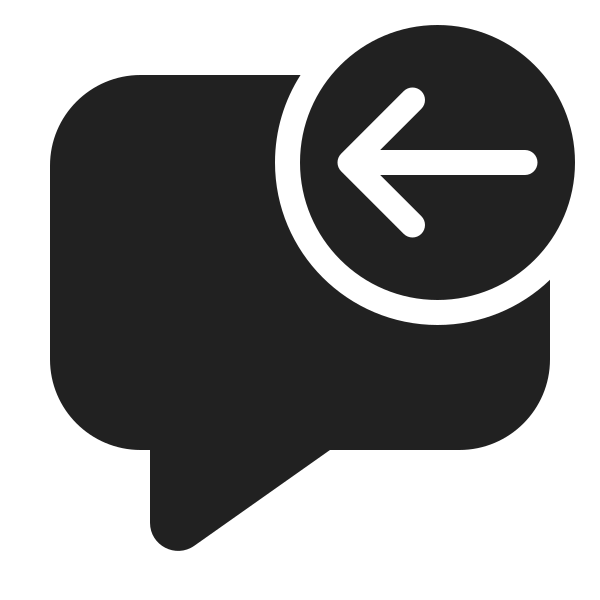 Ic Fluent Comment Arrow Left 48 Filled