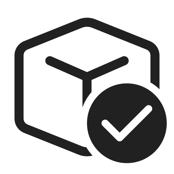 Ic Fluent Cube Checkmark 48 Regular