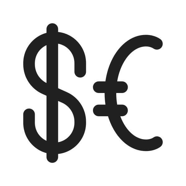 Ic Fluent Currency Dollar Euro 16 Regular