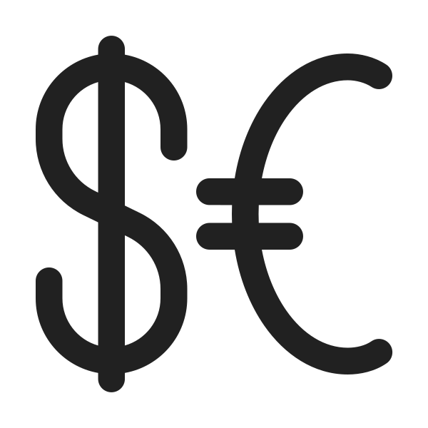 Ic Fluent Currency Dollar Euro 24 Regular