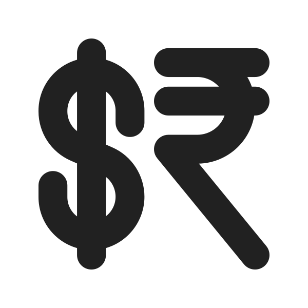 Ic Fluent Currency Dollar Rupee 16 Filled