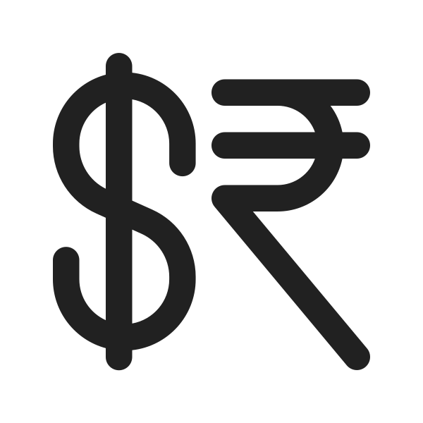 Ic Fluent Currency Dollar Rupee 16 Regular