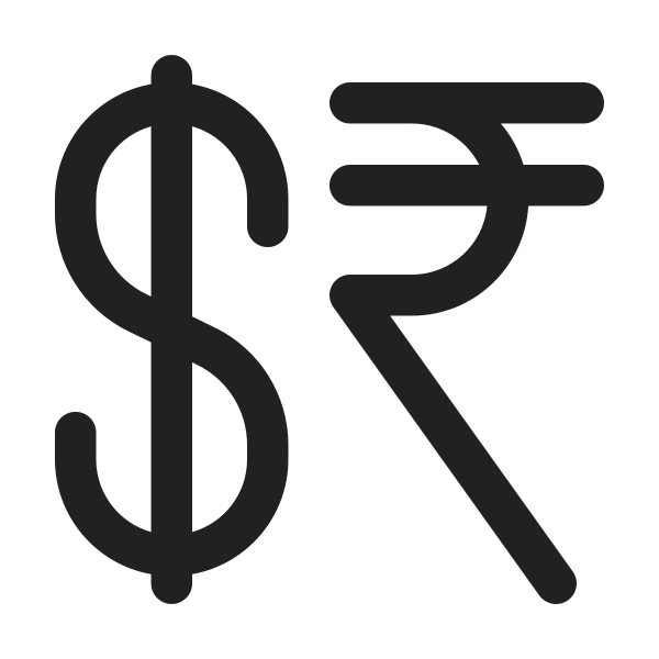 Ic Fluent Currency Dollar Rupee 24 Regular