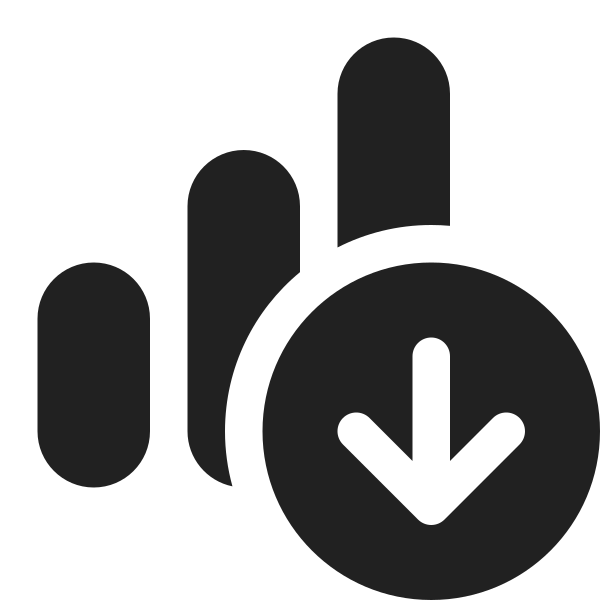 Ic Fluent Data Bar Vertical Arrow Down 16 Filled