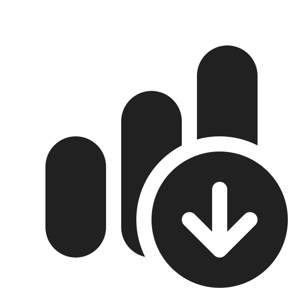 Ic Fluent Data Bar Vertical Arrow Down 20 Filled
