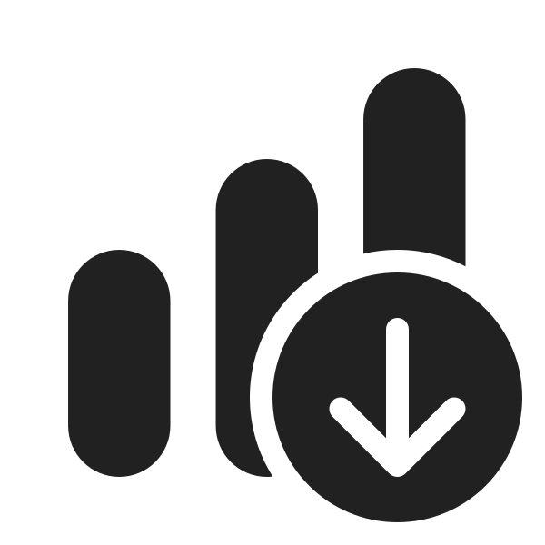 Ic Fluent Data Bar Vertical Arrow Down 24 Filled