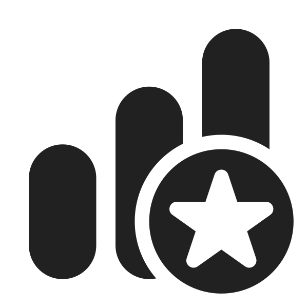 Ic Fluent Data Bar Vertical Star 32 Filled