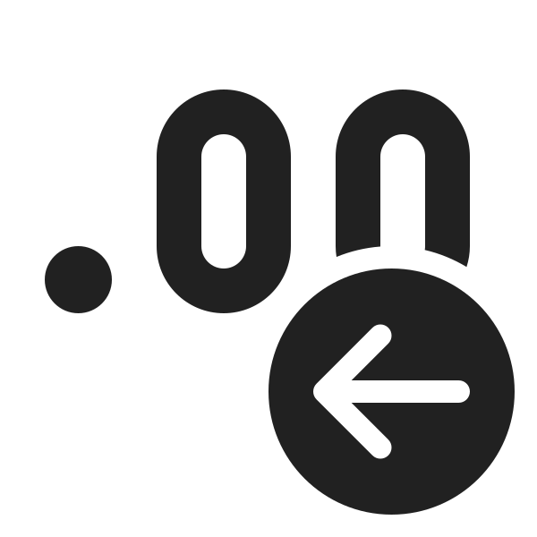 Ic Fluent Decimal Arrow Left 24 Filled