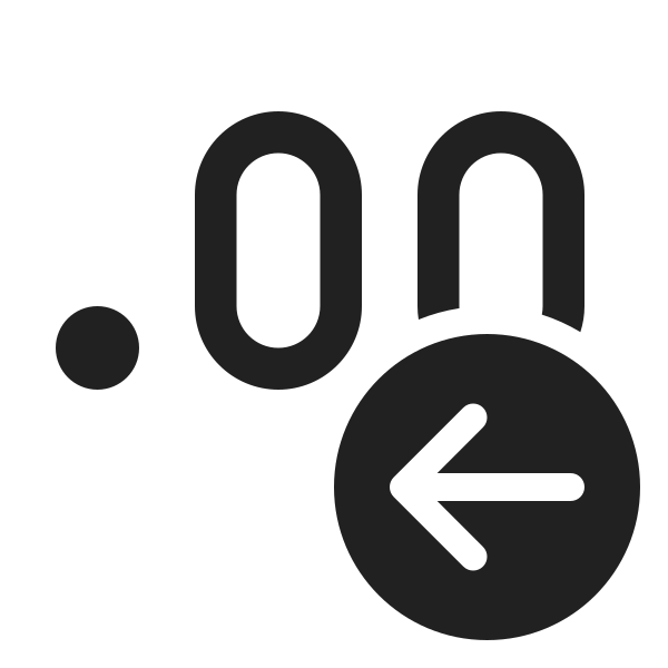 Ic Fluent Decimal Arrow Left 24 Regular