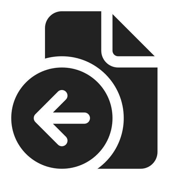 Ic Fluent Document Arrow Left 16 Filled