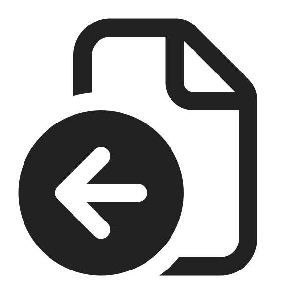 Ic Fluent Document Arrow Left 16 Regular