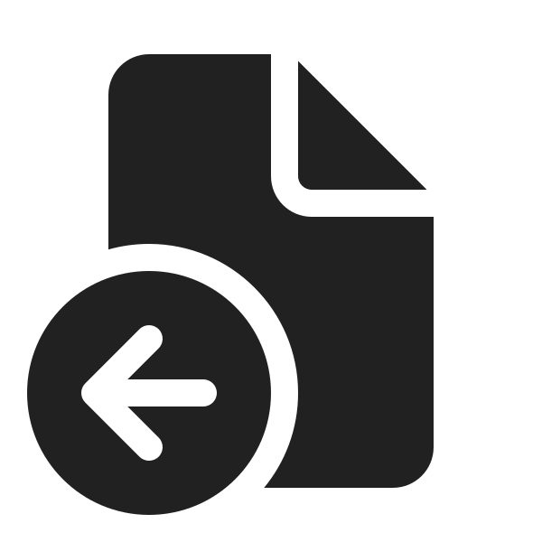 Ic Fluent Document Arrow Left 20 Filled