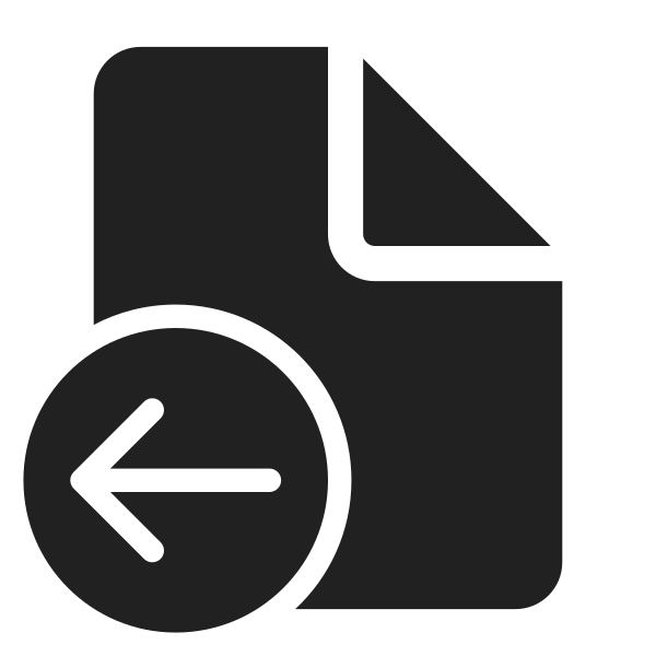 Ic Fluent Document Arrow Left 28 Filled
