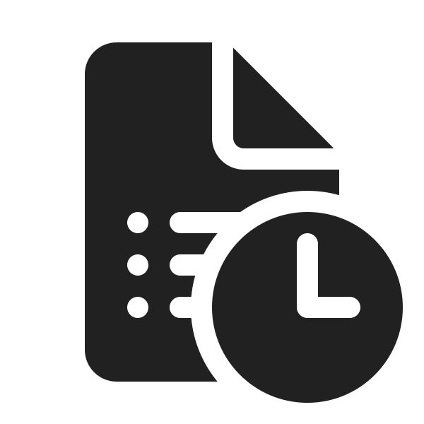 Ic Fluent Document Bullet List Clock 20 Filled