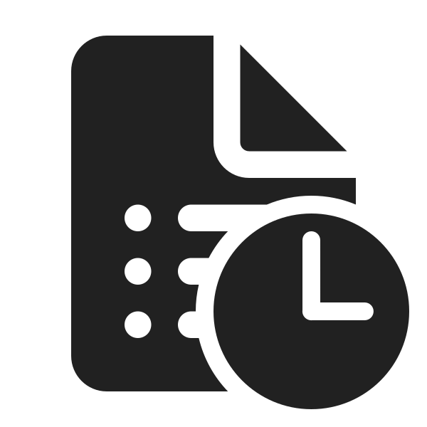 Ic Fluent Document Bullet List Clock 24 Filled