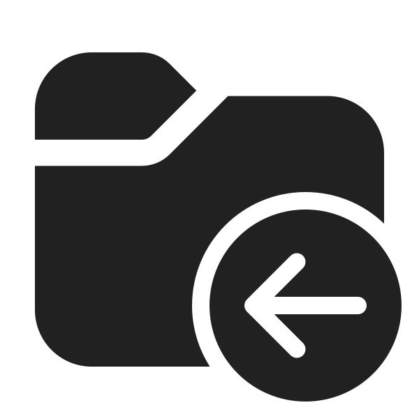 Ic Fluent Folder Arrow Left 24 Filled