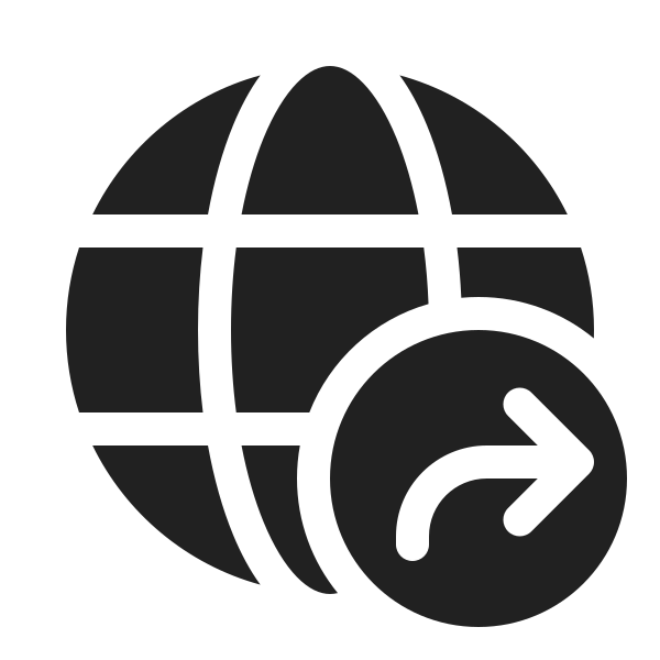 Ic Fluent Globe Arrow Forward 20 Filled