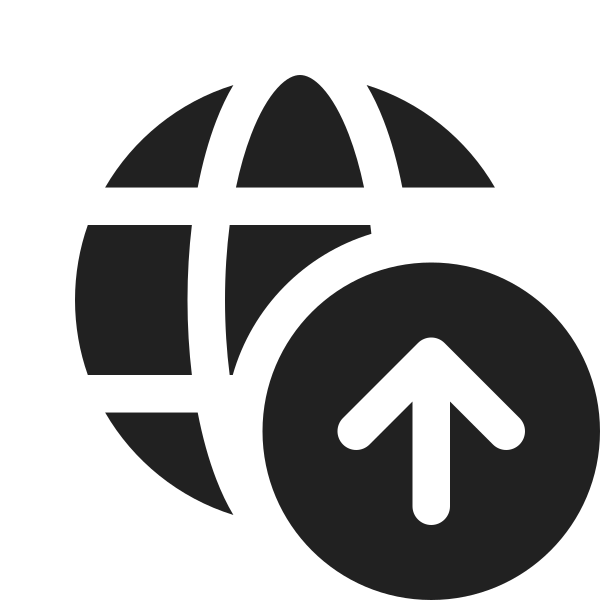 Ic Fluent Globe Arrow Up 16 Filled