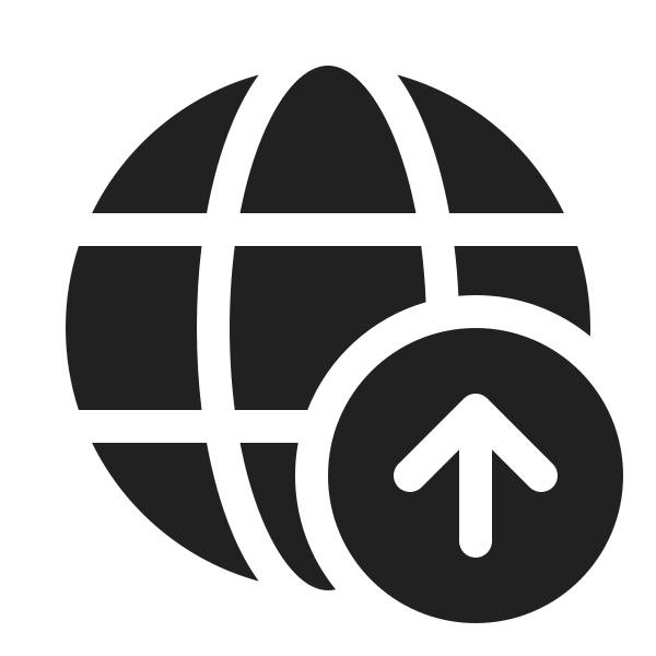 Ic Fluent Globe Arrow Up 20 Filled