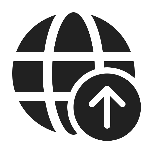 Ic Fluent Globe Arrow Up 24 Filled