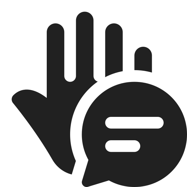 Ic Fluent Hand Left Chat 16 Filled